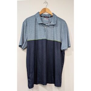 FILA‎ Mens Colorblock Golf Polo Shirt Short Sleeve Blue Green Size XL